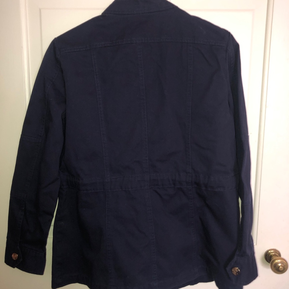 Draper James Navy Solid Pocket Utility Jacket Siz… - image 3